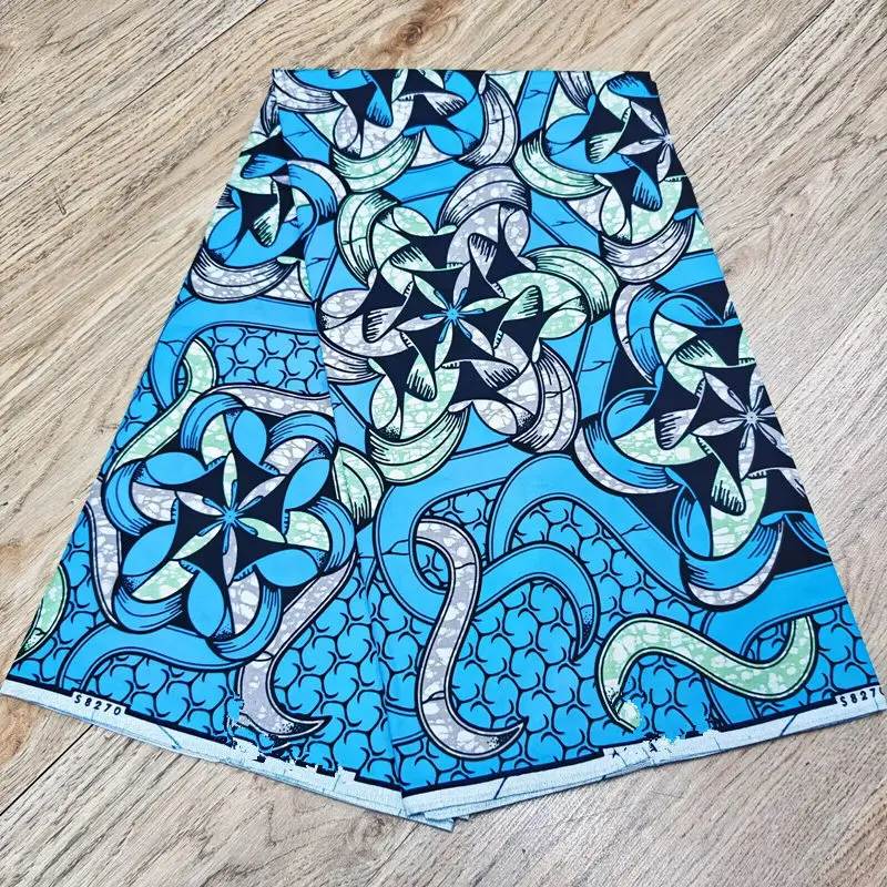 2026 African Golden Wax Fabric Real Wax 100% Cotton Ankara Fabric Flower Print Batik Soft Golden Super Tissue 6 yards for Party 5