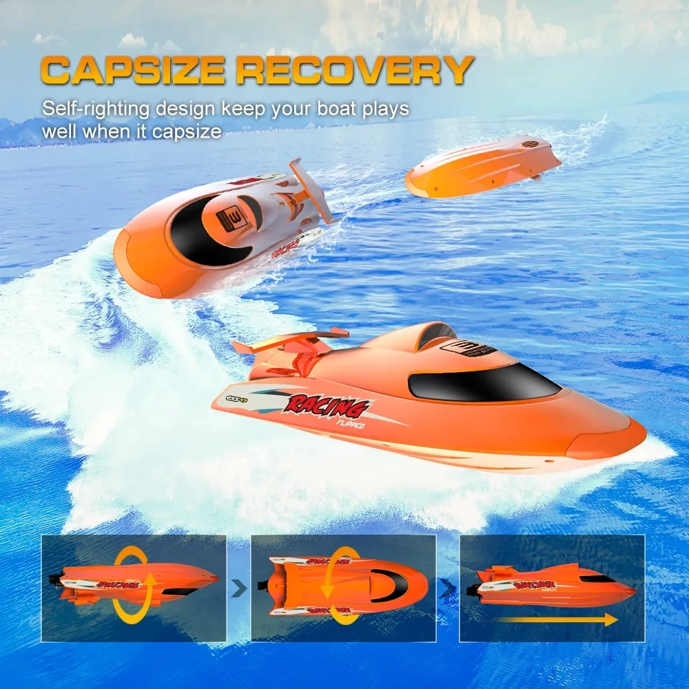 2.4GHz lancha de Elesteered Boat RC inject Speedboat 30km/h Waterproof Electric Turbine Drive Remote Control Boats Watercraft 2