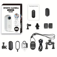 4K Thumb Action Camera, HD Sports Camera, Digital Image Stabilization, Automatic Exposure, 800mAh Battery, Rechargeable Lithium