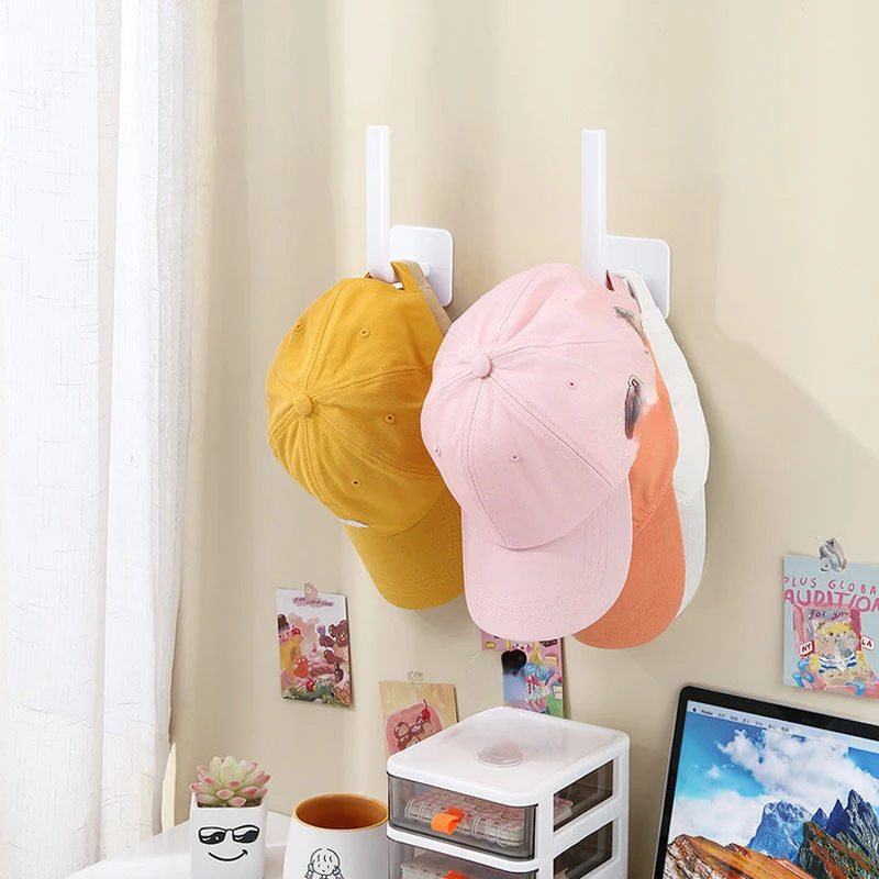 Range-casquettes Mural Extensible - 8 Crochets Pivotants - Longueur Réglable 18.8 à 39.5 Cm - Pour Chapeaux, écharpes, Cravates - Lot De 2