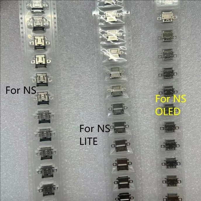 10pcs Original Type-C USB Charging Port Socket Connector Replacement for Nintendo Switch Console, Switch Lite, and Switch OLED Model Repair Parts
