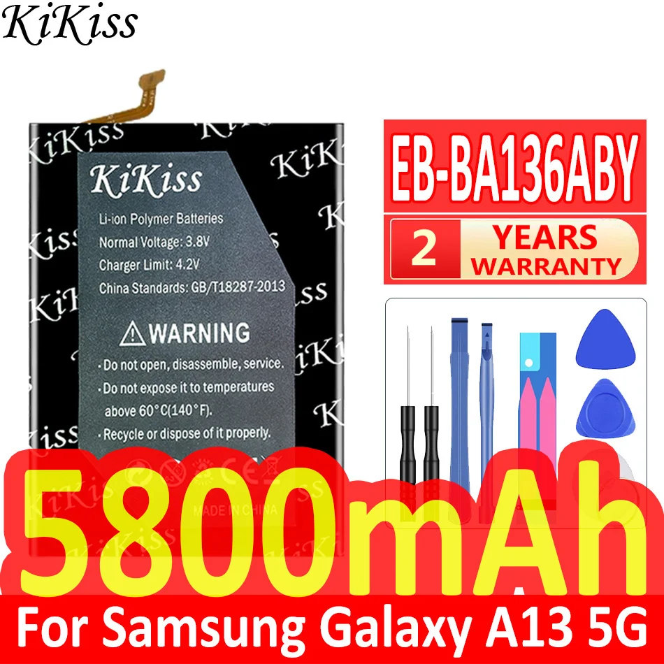 

Мощный аккумулятор 5800 мач KiKiss для Samsung Galaxy A13 EB-BA136ABY