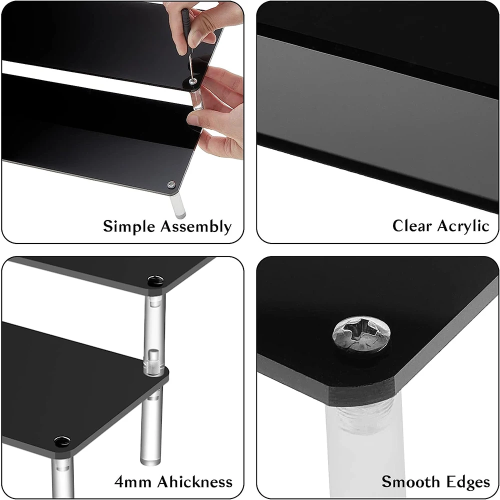 Présentoir Rectangulaire En Acrylique Clair Pour Gâteau, Figurines