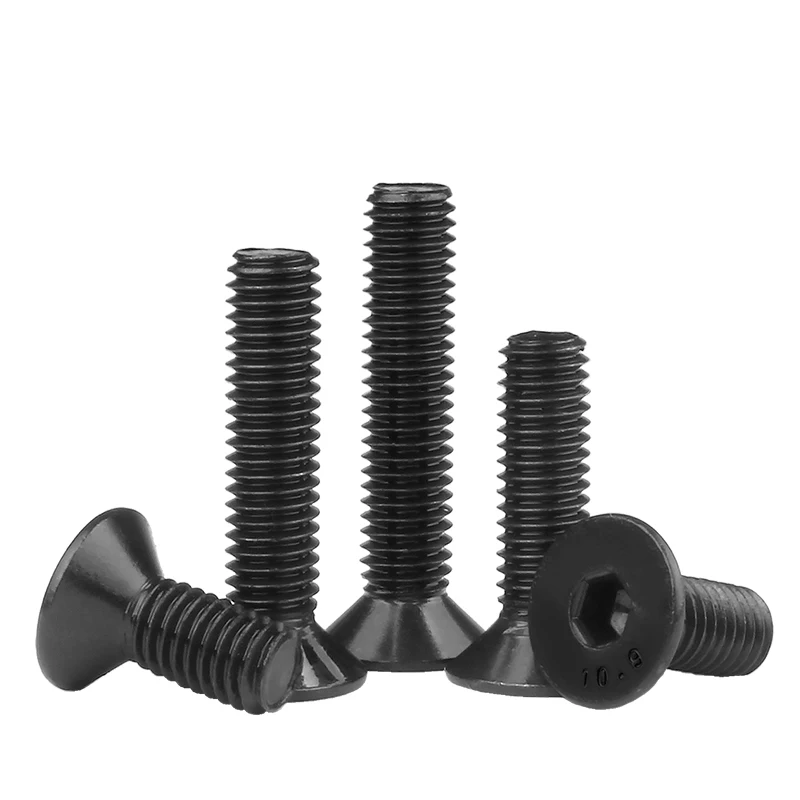 Hexagon socket screw M1.6 M2 M2.5 M3 M4 M5 M6 M8 M10 Hexagon Socket Flat Countersunk Head Screw Carbon Steel Hex Socket Bolts Machine Screw DIN7991