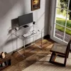 31.5" L X 19.7''W X 34.7" H Computer Desk with Monitor Stand for Office, Living Room, Bedroom, Modern Clear Writing Desk 6