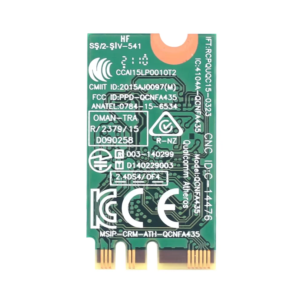 QCA9377 NGFF M2 무선 WiFi 카드 802.11ac 듀얼 밴드 2.4G 5G QCNFA435 노트북용 블루투스 4.1 Windows 10 11 Ultra Fast