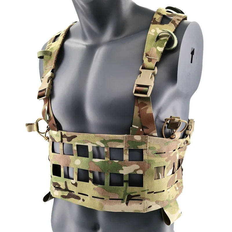 

Tactical Chest Rig Military Airsoft Laser Cutting Molle Chest Hanging Vest 500D Cordura Multicam Vest Gear