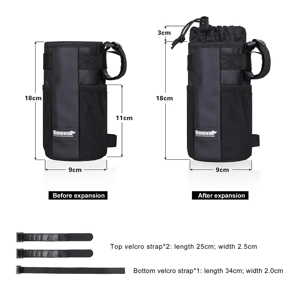 Insulated Bike Water Bottle Holder - Handlebar Pouch & Carrier Accessory