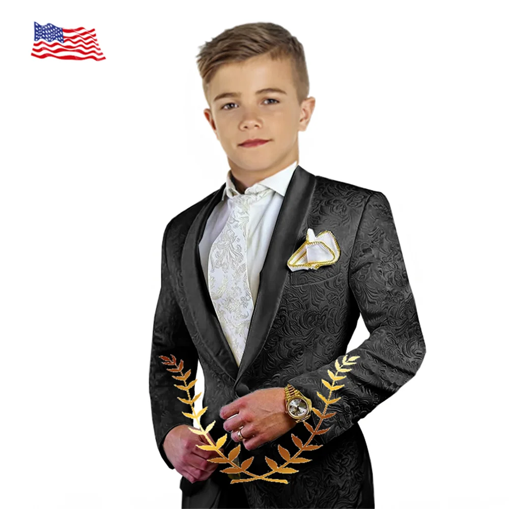 Boys Suits Boys Wedding Suit Italian Design White Smoking Tuxedo Jacket Pants 2-piece Set Kids Terno Suit