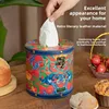 Creative Circular Leather Roll Paper Tube Restaurant Desktop Tissue Bucket Bathroom Tissue Storage Box 2