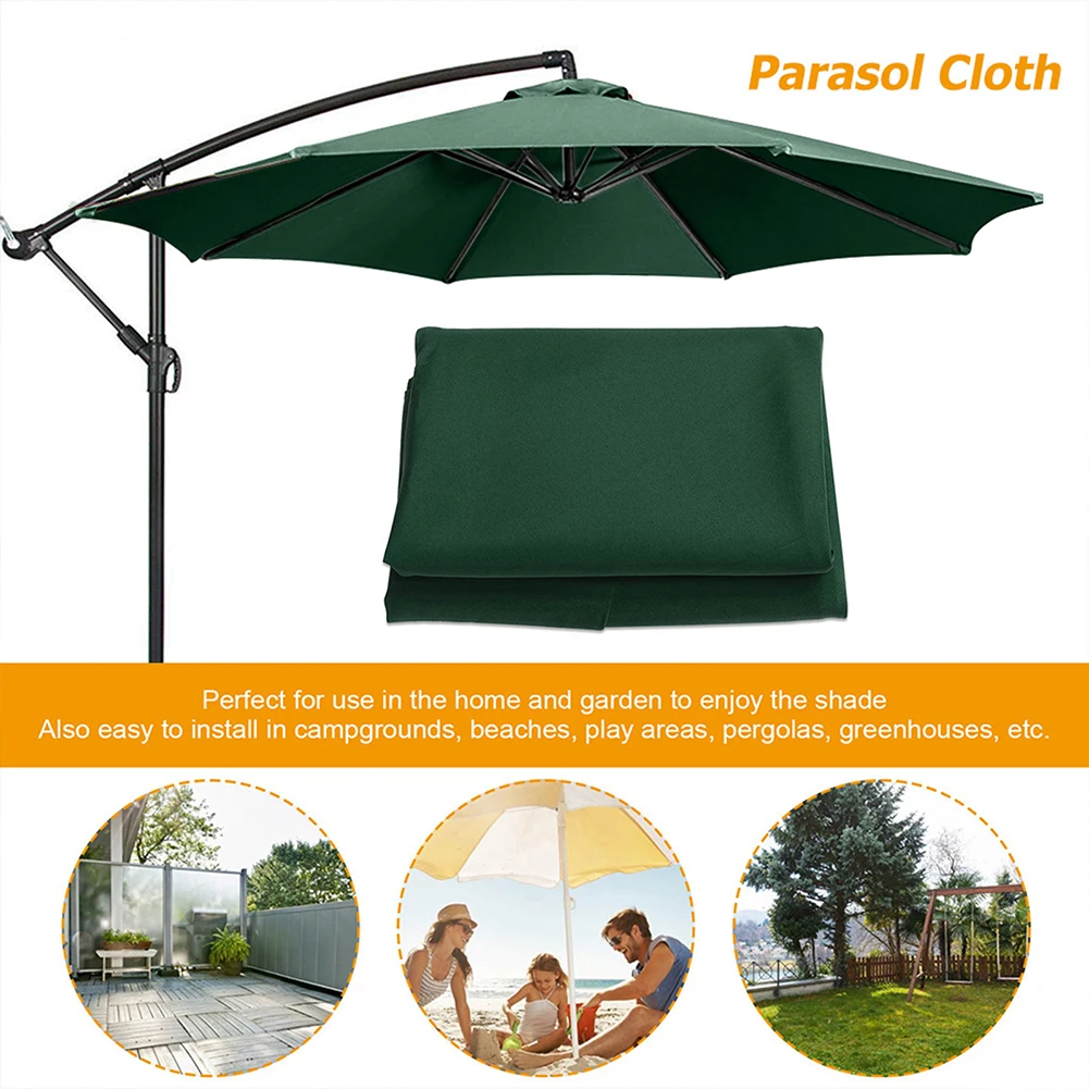 6 Bones Umbrella Replacement Canopy Waterproof 2m Parasol Replaceable Cloth UV Protection Detachable for Outdoor Beach Garden 2
