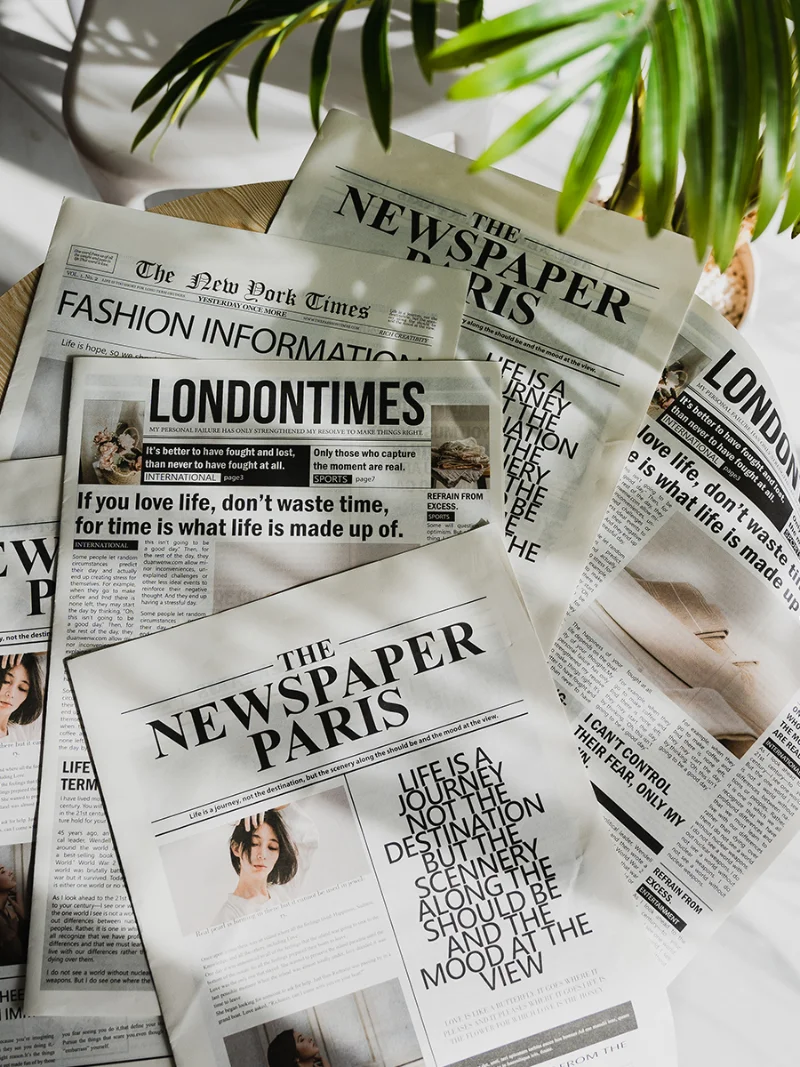 Conjunto 58x42cm Inglês Jornal Fotografia Adereços Roupas de Moda Decoração para Casa Comida Fotografia Fundo Adereços Peças - Image 5