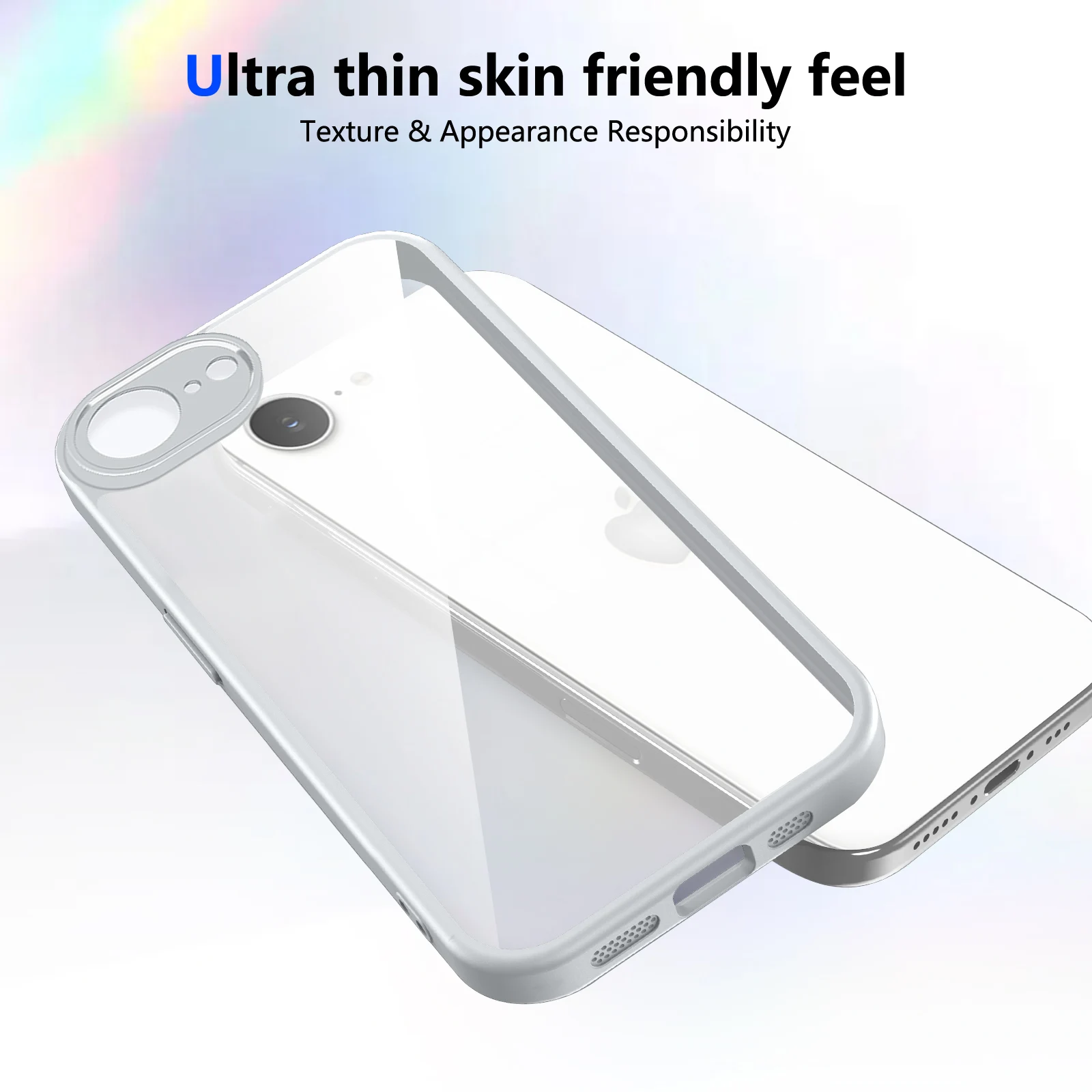 Transparent Shockproof Silicone Bumper Case with Clear Matte Back Cover