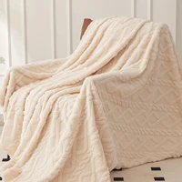 1pc Single-Layer Coral Fleece Blanket, Lightweight & Multi-Purpose Blanket Bed Cover,For Living Room Sofa Cover, Nap Blanket 3