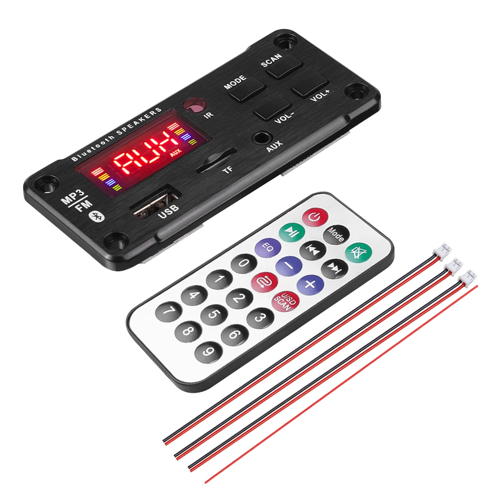 New Bluetooth 5.0 MP3 Decoder Audio Board DC 5V 12V USB Power Supply TF