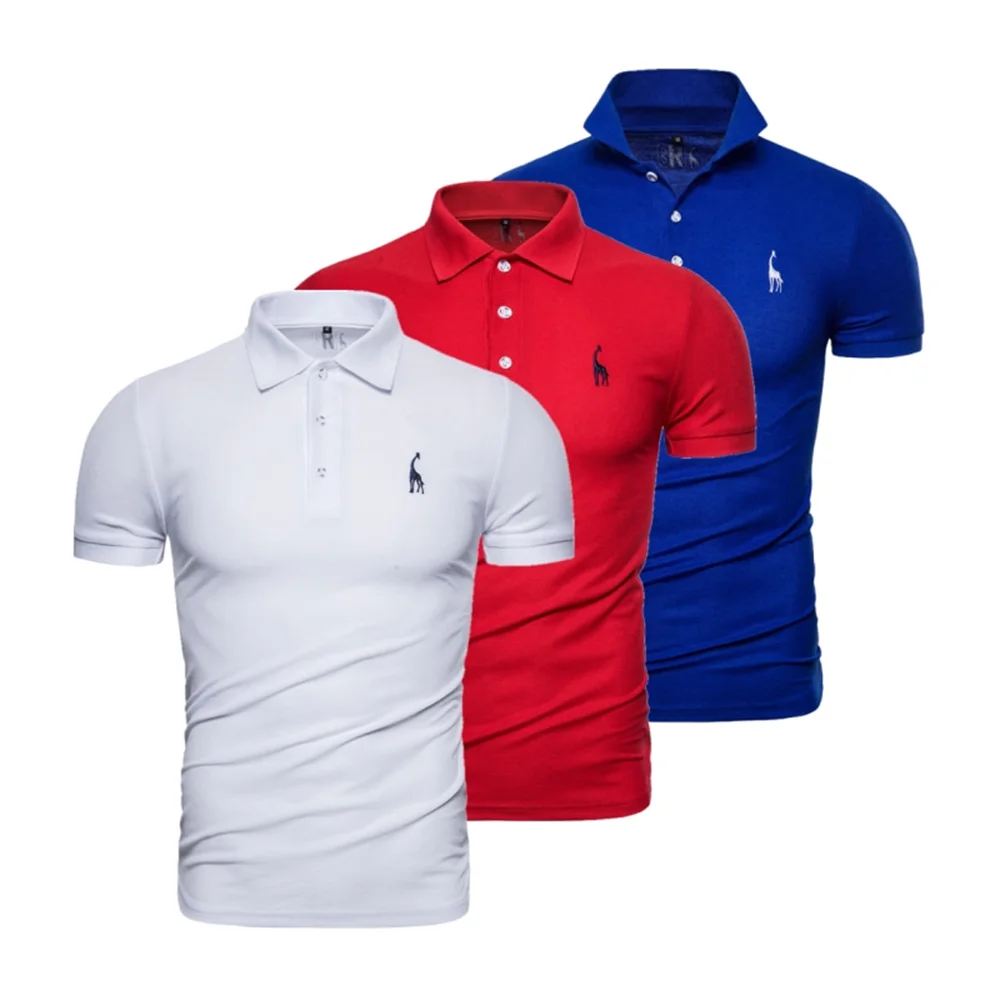 AIOPESON-Polo de marca con cuello vuelto para hombre, Polo clásico de Color sólido, informal, negocios, Social, 3 piezas - AliExpress de hombre