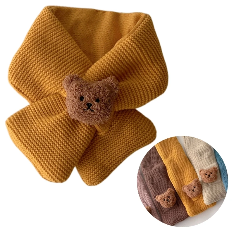 Warm Winter Scarves Bear Scarf Kids Boy Girl Soft Wool Thicken Neck Cover 0
