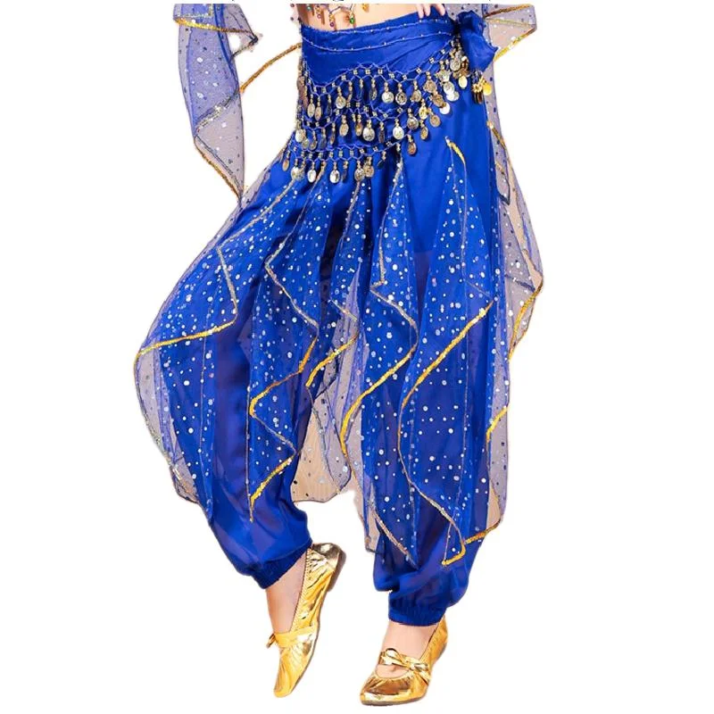 

Women Ladies Bollywood Belly Dance Costumes India Arabian Stage Coins Harem Pants Gypsy Halloween Costume Fancy Cosplay