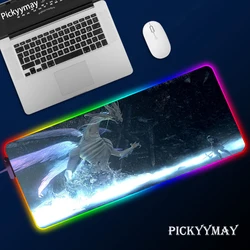 Dark soul – tapis de souris Gaming LED, rétroéclairé rvb, 900x400, XXL, pour ordinateur, PC, bureau, caoutchouc, antidérapant 