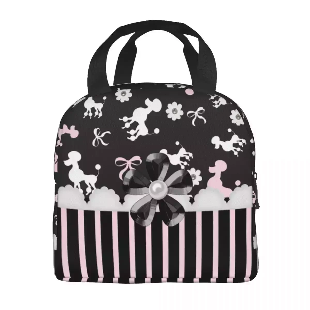 

2024 New Poodles Best In Show Insulated Lunch Bags For Camping Travel Cartoon Poodle Dog Portable Thermal Cooler Bento Box Kids