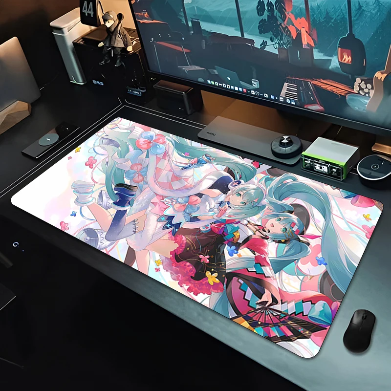 Mousepad Anime Gaming Mouse Mat Office Gamer Computer Mouse Pad HD Print Big Desk Mat PC carpet H-Hatsune Miku Mousepad Kawaii 6