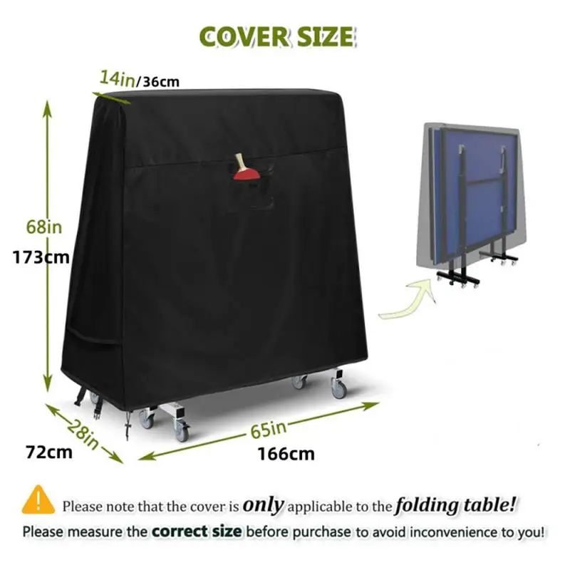 Waterproof Dust-proof Ping-Pong Table Cover Foldable Table Tennis Cover Outdoor 210D Oxford Cloth Protective