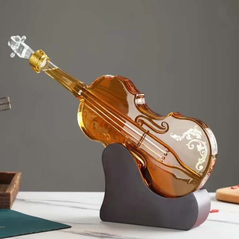 High Borosilicate Glass Wine Bottle Guitar Violin Decanter Wine Set Thickened Transparent Craft Decanter Bottle Decoration wine aerator decanter