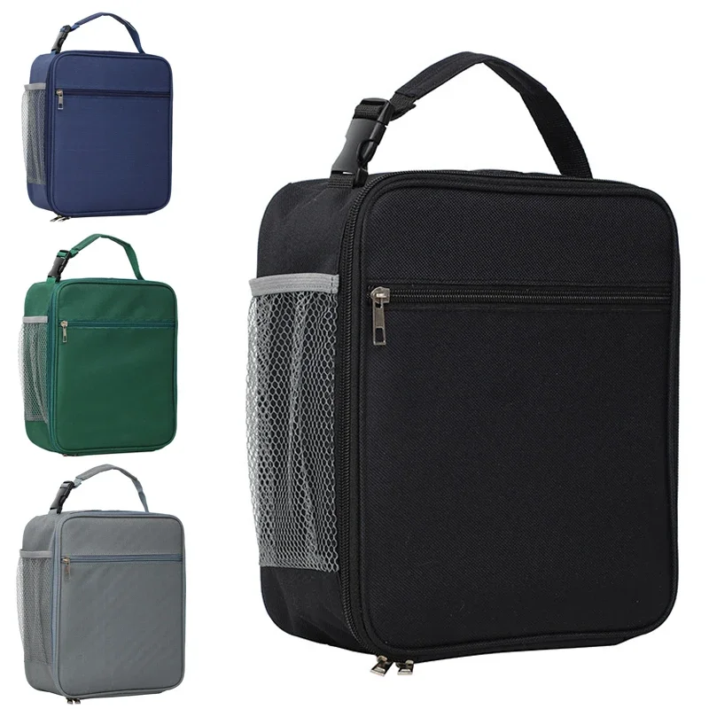 Portable Large Capacity Insulated Lunch Box, Reusable Lunch Bag for Men Women, Waterproof Oxford Cloth Insulated Cooler Bag