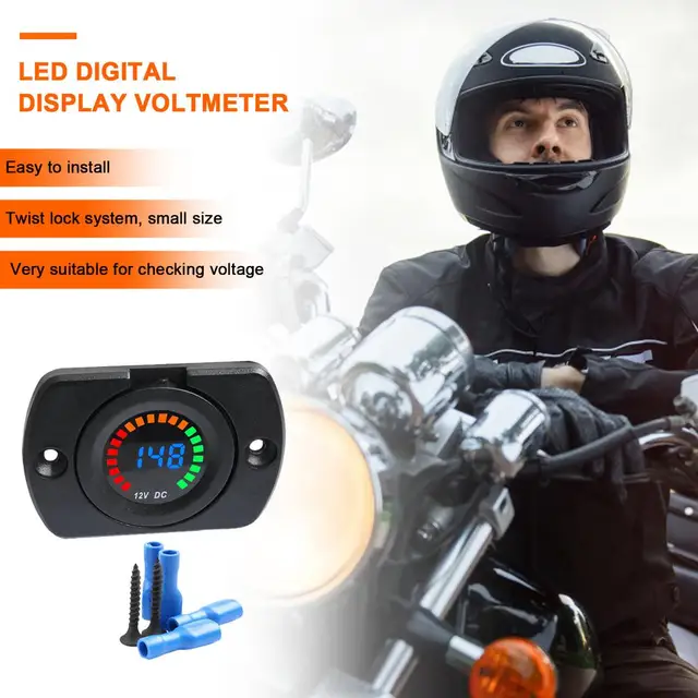 12V DC Auto Motorrad LED Digital Voltmeter Panel Volt Meter