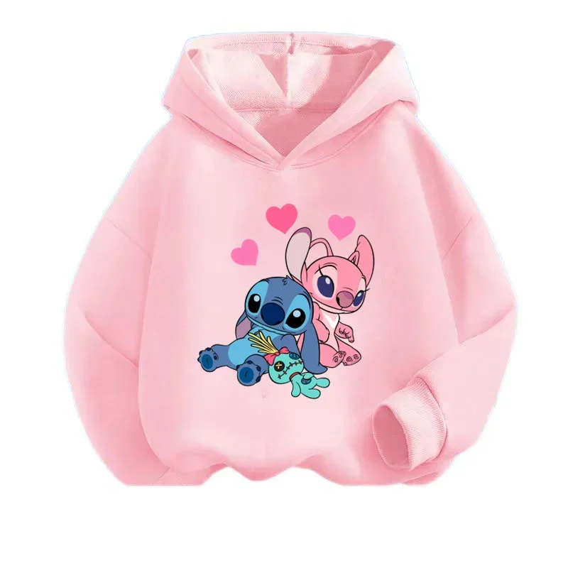 Hooded Sweatshirt for Girls Stitch Pink