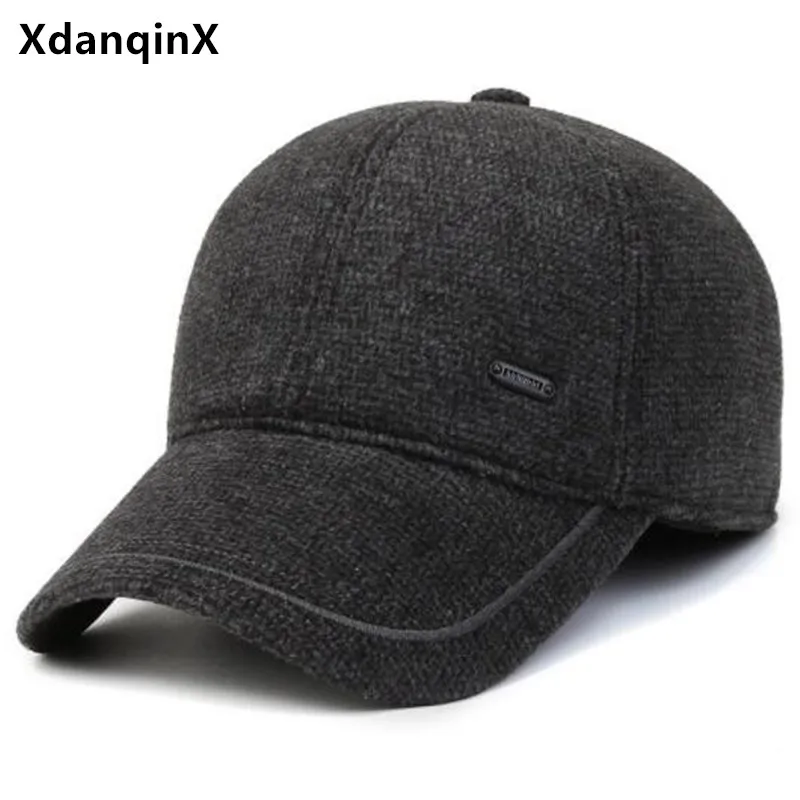 

2023 Winter Men's Plush Thickening Warm Baseball Cap Trucker Hat Party Caps Cold Proof Earmuffs Hats Elderly Winter Hat Gorras