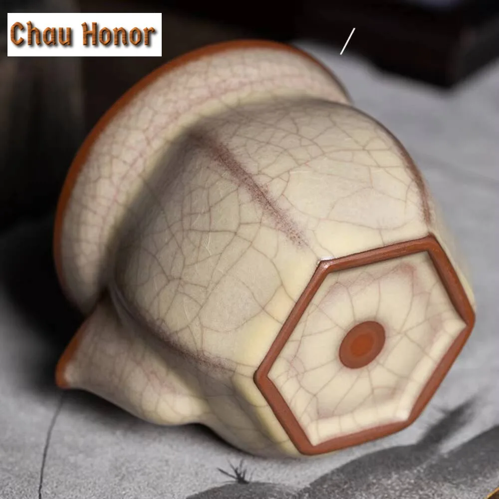 240ml Longquan Celadon Hand Grasping Teapot Inheritance Ge Kiln Porcelain Pot High Grade Brewing Tea Kettle Kung Fu Teaset Gifts