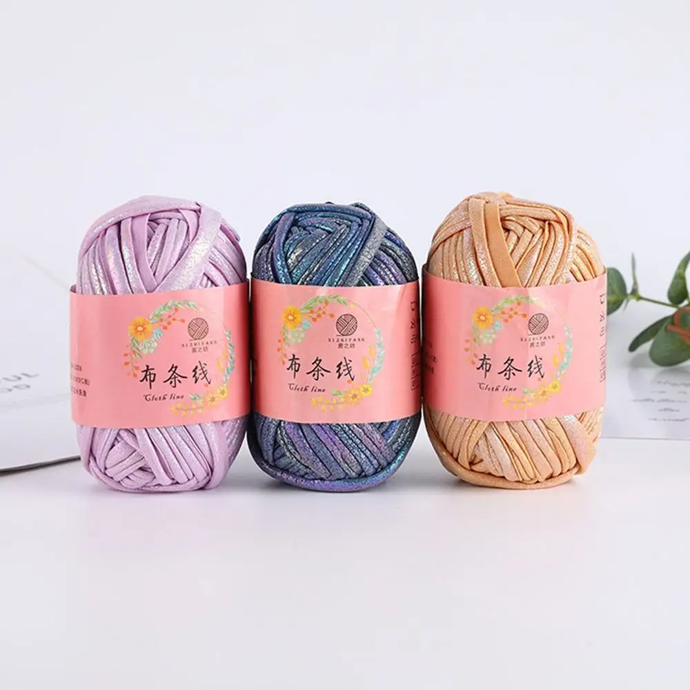100g Imitation Leather Crochet Yarn Universal Shiny Magic Color Yarn Ball Sewing DIY Hand Knitting For T-Shirt