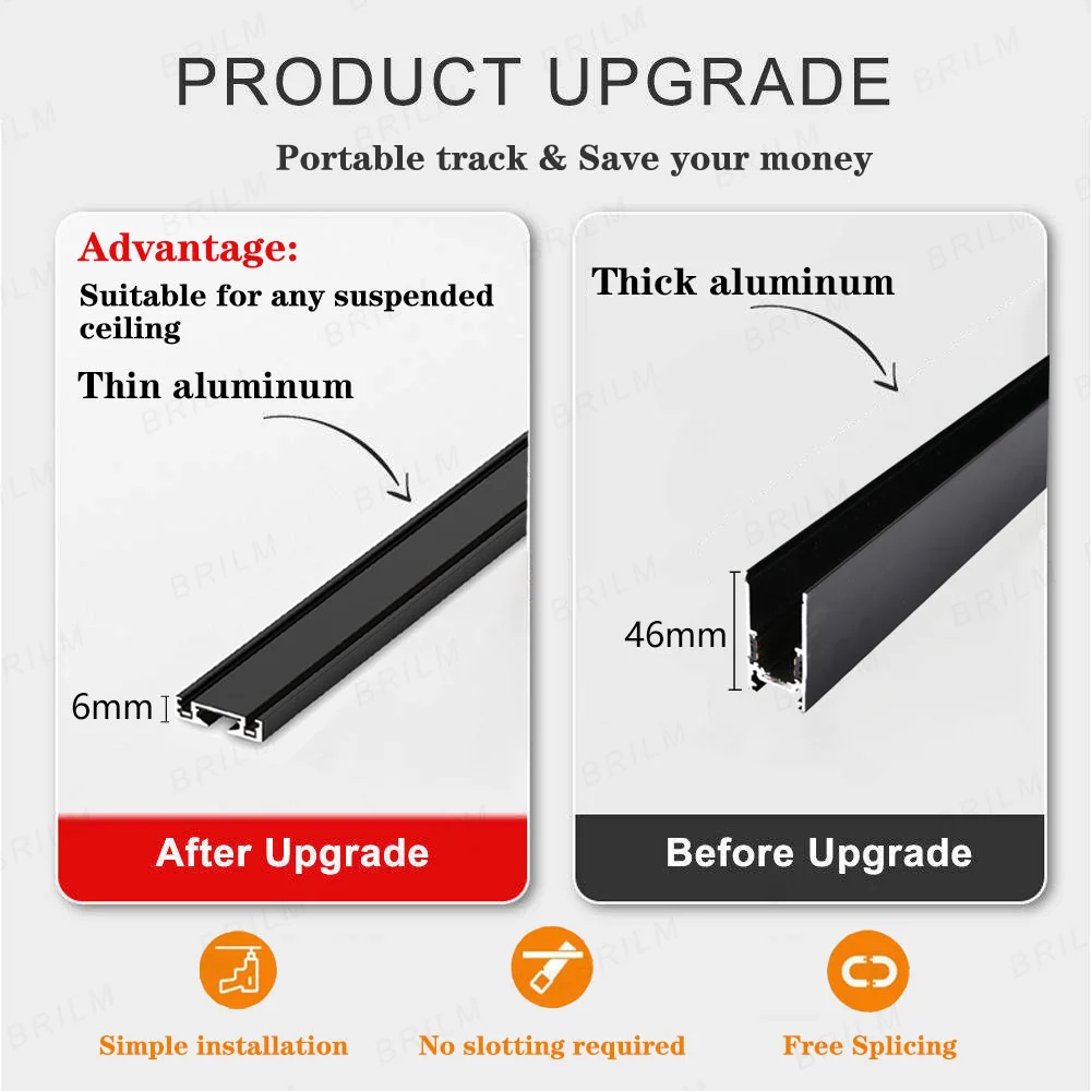 Ultra thin Magnetic Track Light Dimmable 6mm Rail Surface Mount Modern Flood Spot LED Lamp Intelligent Gateway Smart Tuya Zigbee 2