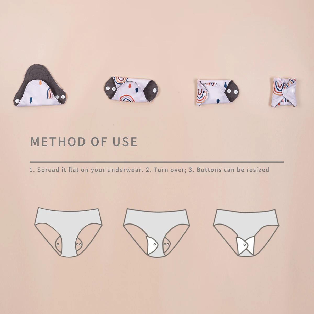 sanitary pads S Size Random Color 5pcs/set Absorbent Microfiber Bamboo Charcoal Menstrual Pads Waterproof Washable Reusable Sanitary Pads