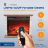 LifePro 1500Watt Electric Infrared Quartz Fireplace Heater for Indoor Use with 3Heating Elements and Remote Faux Stone &Oak Wood 2