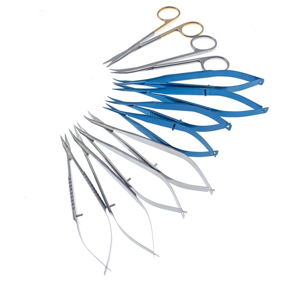 Stainless Steel Ophthalmic Surgery Scissors Titanium Ophthalmic