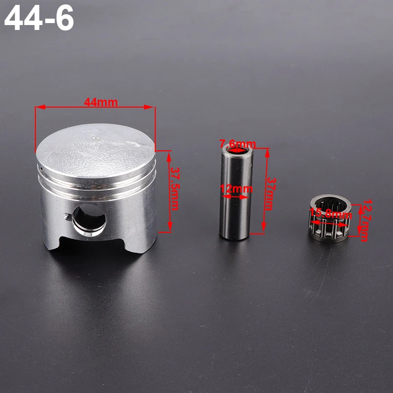 Kit Pistone E Anelli Per Minimoto 47cc 49cc – Diametri 40mm E 44mm – Con Perno, Spinotti E Cuscinetto