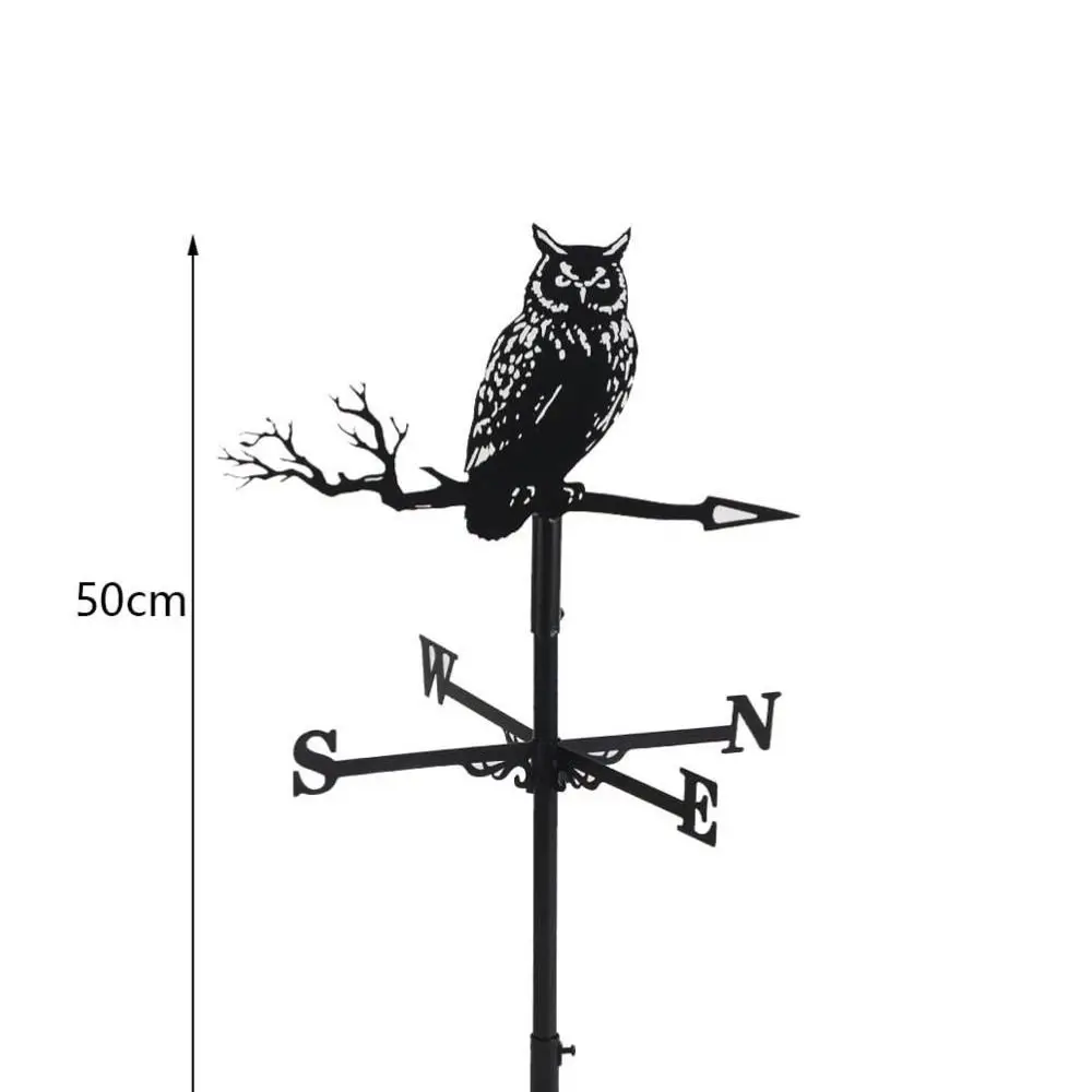 Creativity Owl Weather Vane Metal Roof Garden Decorations Wind Vane Black Outdoor Crafts Weathercock animal sculpture decorations garden art decor