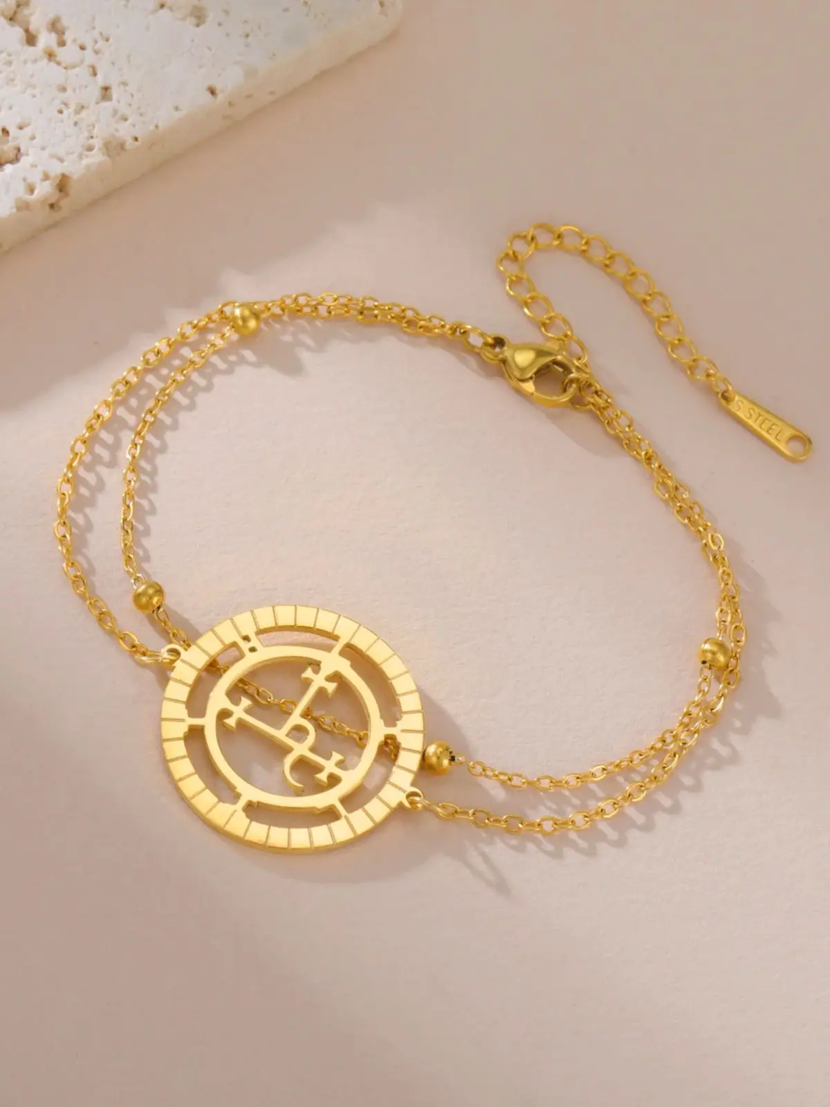 Kkjoy Edelstahl Gold Farbe Göttin Sigil von Lilith Armbänder für Frauen Männer Judentum Mythisches Armband Amulett Schmuck Geschenk – Detail 11