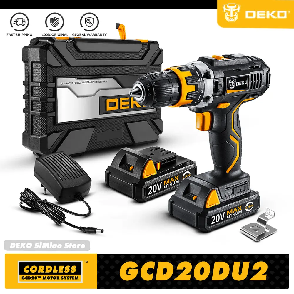 DEKO 20V DC литий-ионная батарея 2-скоростной мини беспроводной шуруповерт