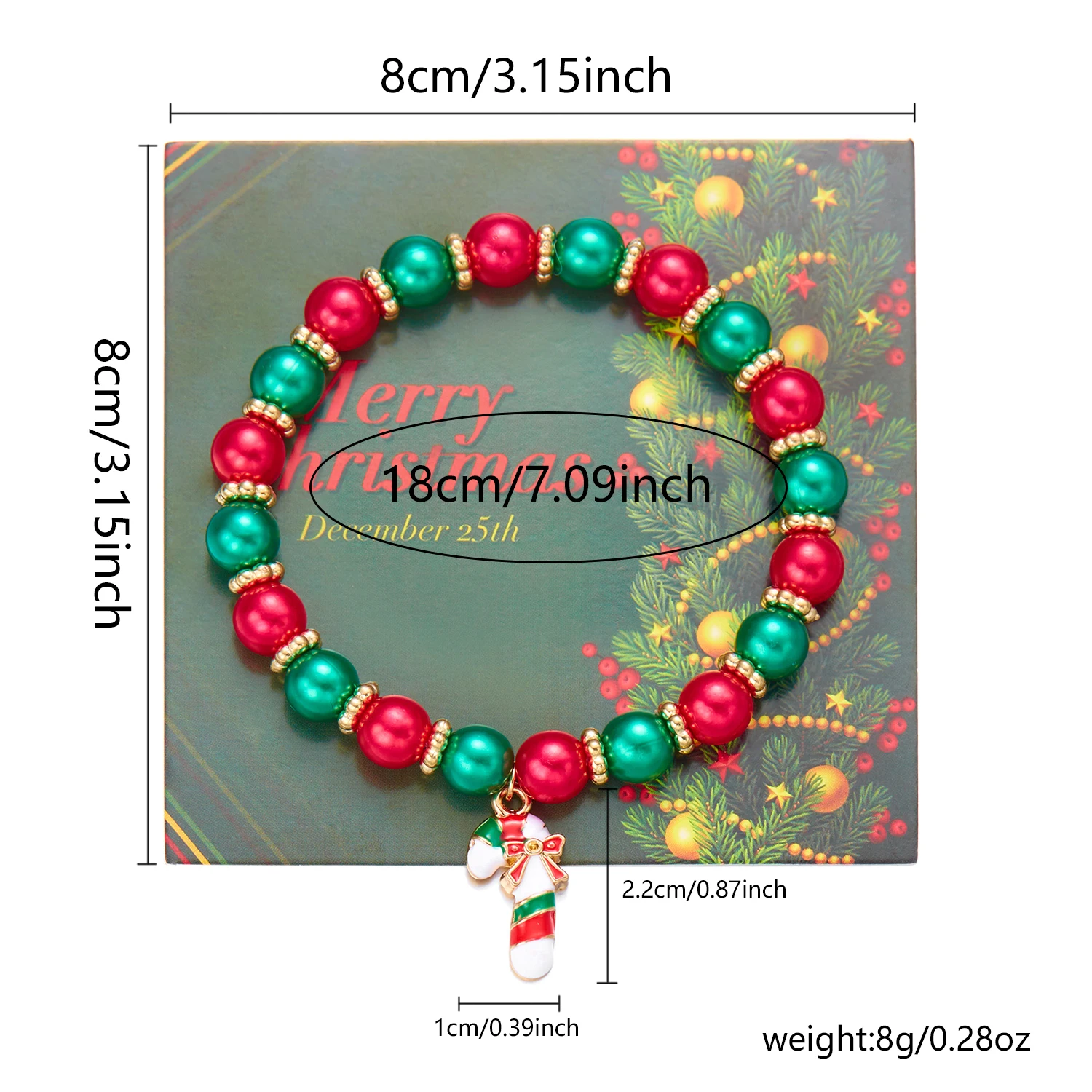 Klassische Weihnachten bunte Perlen Armbänder für Frauen niedlichen Weihnachts mann Weihnachts baum Schneemann Anhänger Armbänder Freundschaft Schmuck – Detail 10