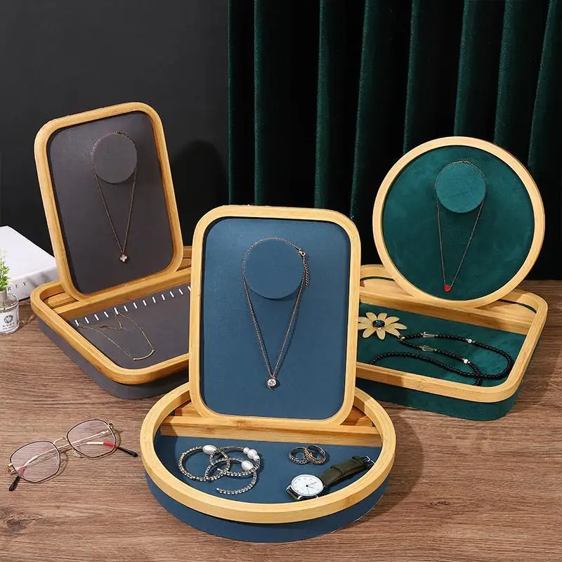 

Jewelry Tray Set Ring Necklace Earrings Display Showcase Set Jewellery Organizer for Bague Colar Stand Holder