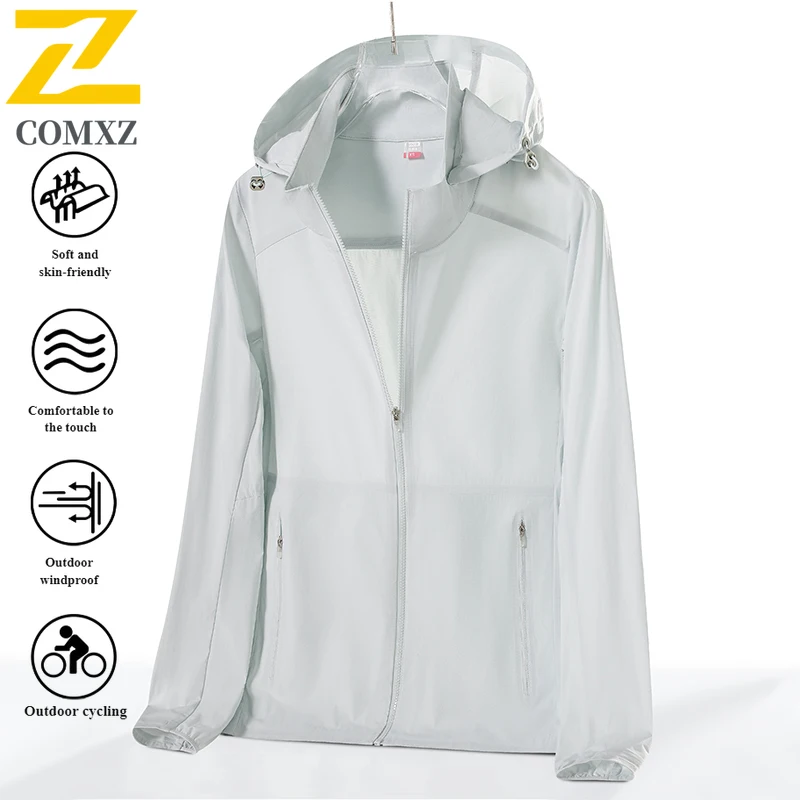 Men Summer Ice Silk UV Protection Jacket UPF50+ Waterproof Lightweight Skin Coat for Hiking Camping Fishing Sunscreen clothing