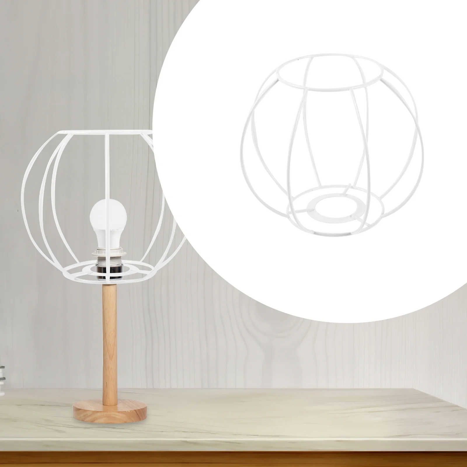 

Lampshade Stand Material Iron Rack DIY Bracket Desk Holder Frame Guard