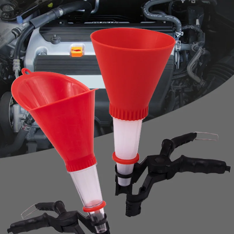 Universal Car Motorcycle Gasoline Oil Filling Tools Adjustable Refueling Funnel Holding Clamp Engine Oil Filling Funnel