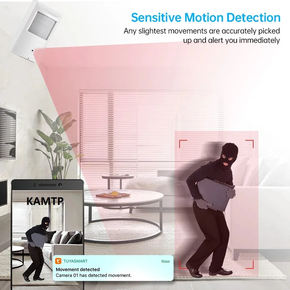 Tuya Smart WiFi IP Camera PIR Shell Design Indoor Hidden Security Camera 2MP 5MP Night Vision 2-Way Audio Motion Detection Cam 5