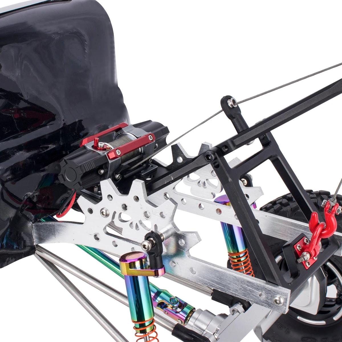 Dual Motor Metal Simulated Winch for 1/8 1/10 RC Crawler Car TRX4