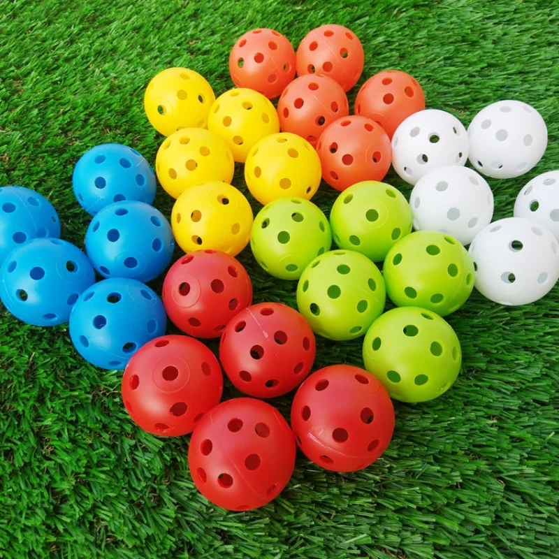 24Pcs/Bag 42MM Airflow Plastic Perforated Color Indoor Practice Golf