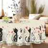 Cat and Love Tablecloth, Embossed Edge Design, Kitchen, Picnics, Indoor/Outdoor Decor, Ideal Gift for Cat Lovers, Cat Decor 6